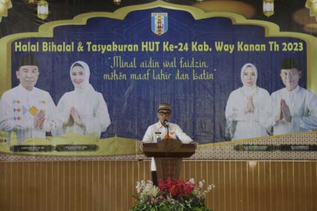 Kadis Kominfo Hadiri Halal Bihalal dan Tasyukuran Ulang Tahun ke 24 Kab. Way Kanan